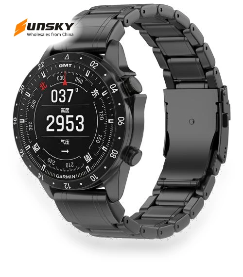 Safety Buckle Pure Titanium Metal Watch Band — Watch Accessories, Garmin