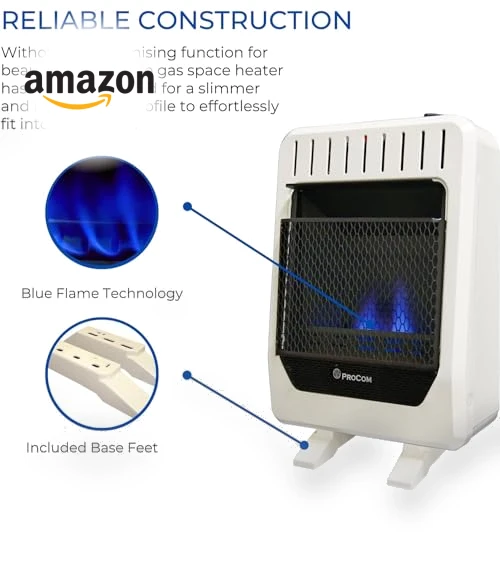 Ventless Dual Fuel Blue Flame Space Heater — Portable Propane Heaters, ProCom