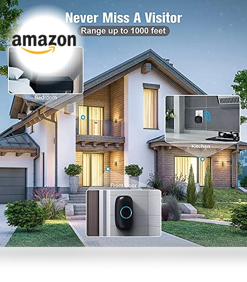 Wireless Doorbell with 3 Receivers 2 Push Buttons — Kits, SECRUI