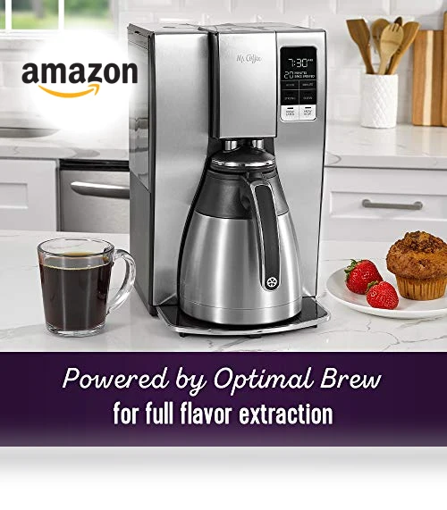10-Cup Programmable Coffee Maker with Thermal Carafe — Electric Coffee Brewers, Mr. Coffee
