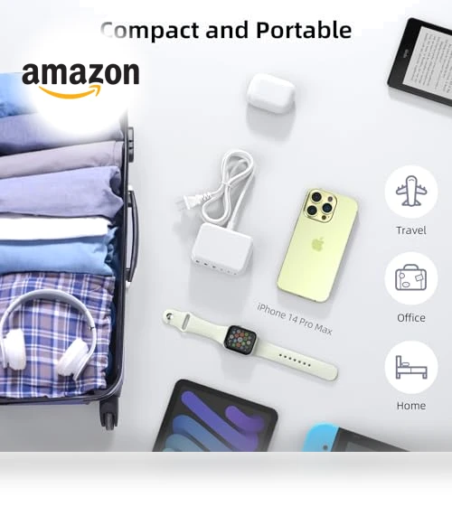 100W GaN 6 Port PD USB C QC USB A Wall Charger Adapter Plug Cube — Power Hubs, BOVICAS