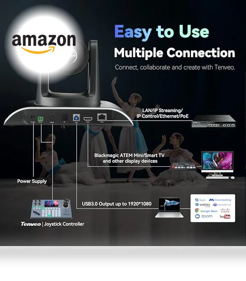 PTZ Camera and Controller Bundle — Video Production Studio, Tenveo
