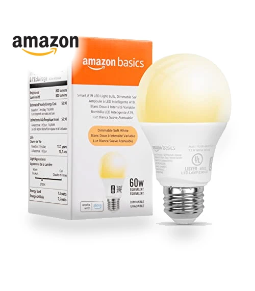 Smart A19 LED Light Bulb — LED, Amazon Basics