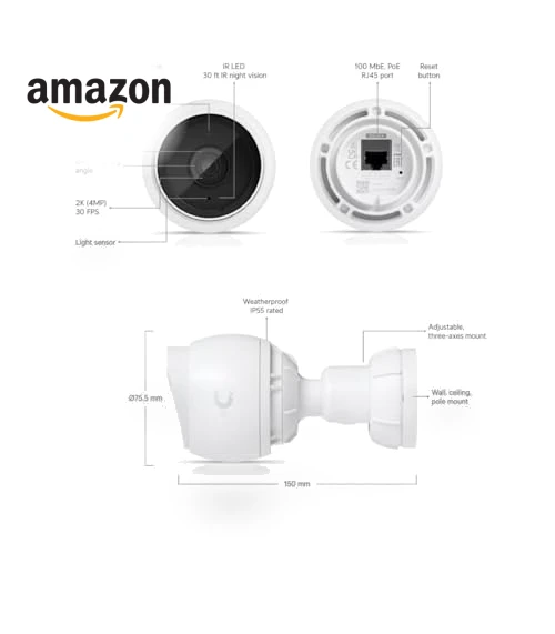 UniFi G5 Bullet 2K HD PoE Indoor/Outdoor Camera - 3 Pack — Outdoor Security Cameras, Ubiquiti