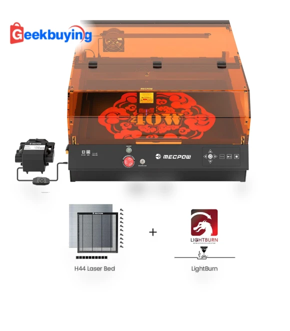 X4 Pro 40W FDA Class 1 Laser with Laser Bed and LightBurn License — Alignment & Leveling Lasers, Mecpow