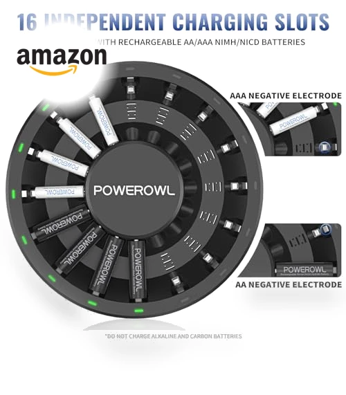 16 Bay AA AAA Battery Charger — Chargers, POWEROWL