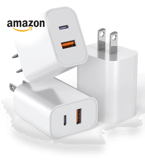 3Pack 20W Dual Port USB C Wall Charger — Chargers, DelTucci