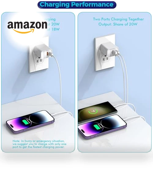 3Pack 20W Dual Port USB C Wall Charger — Chargers, DelTucci