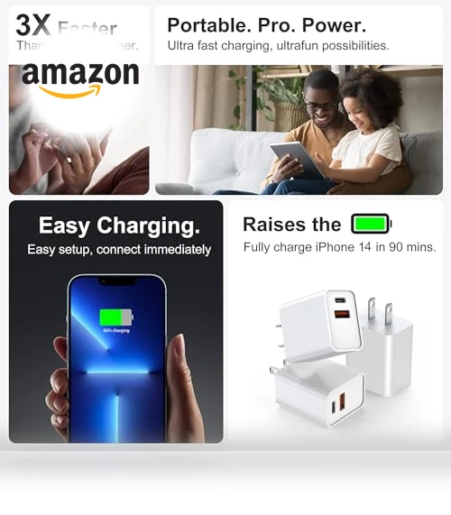 3Pack 20W Dual Port USB C Wall Charger — Chargers, DelTucci
