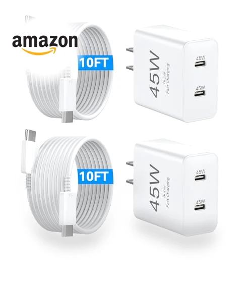 45W Dual USB C Fast Charger Block with 10FT Cable — Cables, Shenzhen Xihuida Electronics Co., Ltd.
