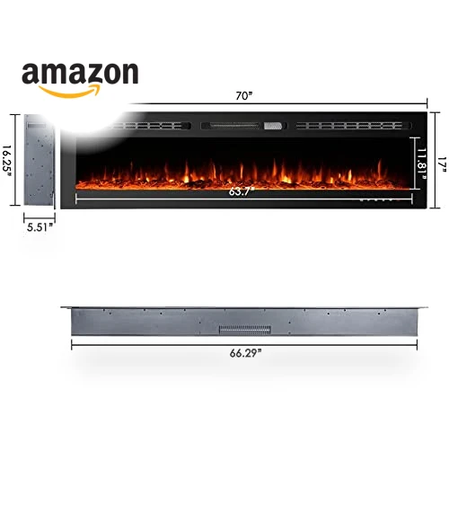 70 inch Electric Fireplace Insert — Electric Heating Solutions, CharaVector
