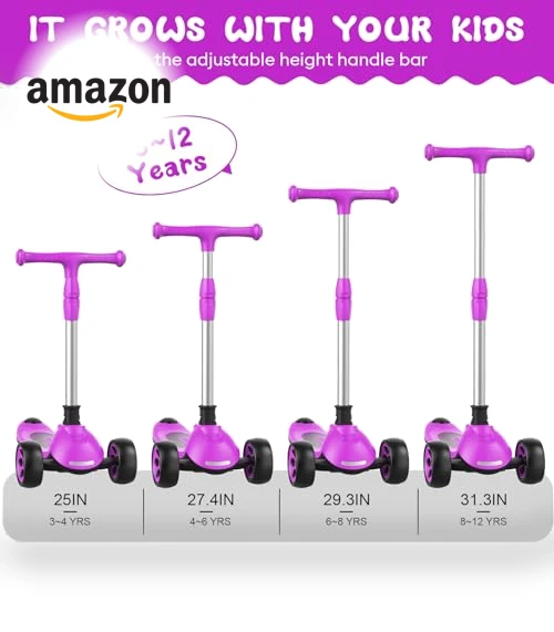 Adjustable Height Kids Kick Scooter with Removable Seat — Balance Bikes, EVLIQUIL