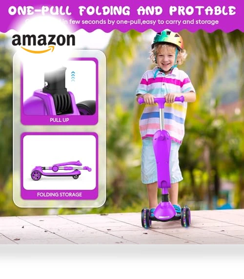 Adjustable Height Kids Kick Scooter with Removable Seat — Balance Bikes, EVLIQUIL