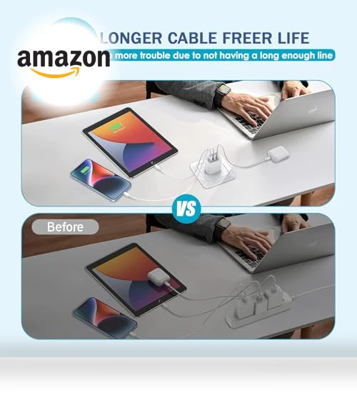 Fast Charging 3-Port USB C Charger Block with 10FT Cable — Chargers & Adapters, Shenzhen Jiaxingyuan Technology Co., Ltd.