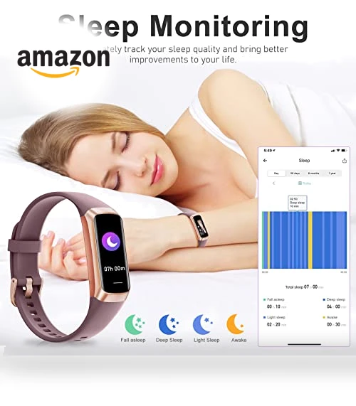 Fitness Tracker with Heart Rate and Blood Oxygen Monitor — Fitness Bands, Zeacool