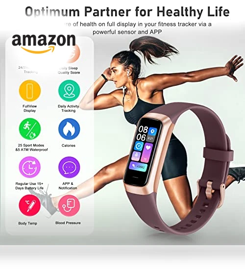 Fitness Tracker with Heart Rate and Blood Oxygen Monitor — Fitness Bands, Zeacool