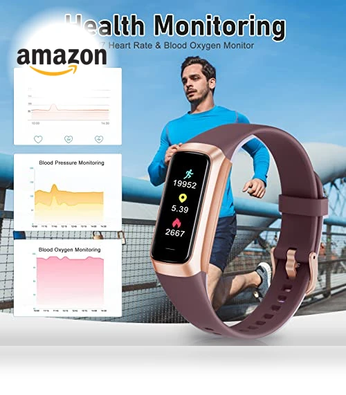 Fitness Tracker with Heart Rate and Blood Oxygen Monitor — Fitness Bands, Zeacool