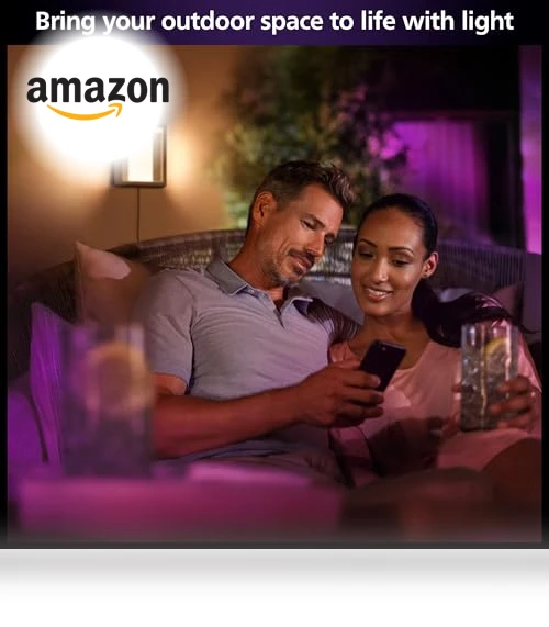 Impress Outdoor Wall Light Wide — Garden Illumination, Philips Hue