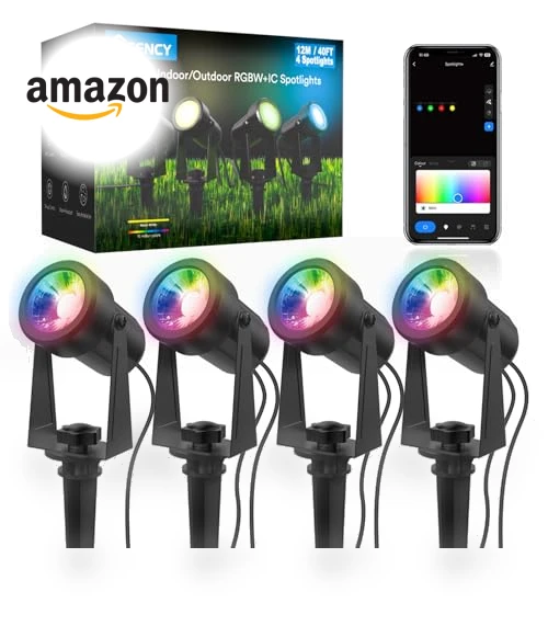 Smart Landscape Spotlights, 4 Pack — Garden Illumination, Ligency