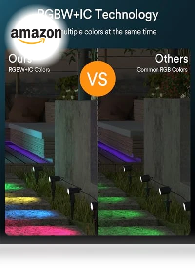 Smart Landscape Spotlights, 4 Pack — Garden Illumination, Ligency