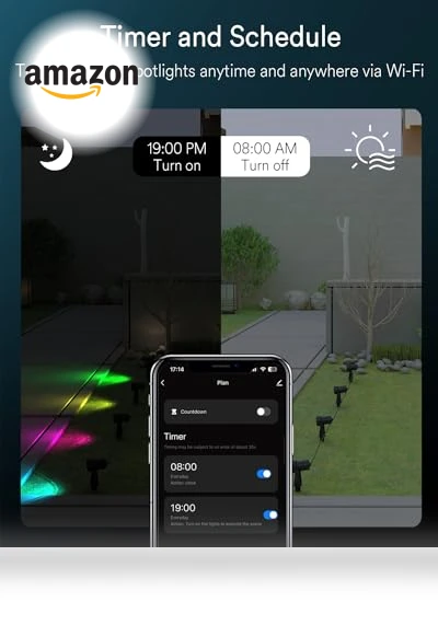 Smart Landscape Spotlights, 4 Pack — Garden Illumination, Ligency