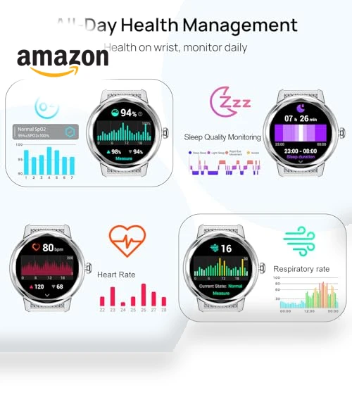 Smart Watch for Women with Heart Rate/SpO2/Female Cycle Tracker — Smartwatches, Oritham