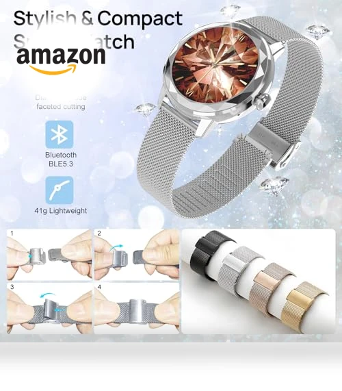 Smart Watch for Women with Heart Rate/SpO2/Female Cycle Tracker — Smartwatches, Oritham