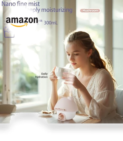 Ultrasonic Humidifier with Sunset Light — Air Moisturizers, fuliying
