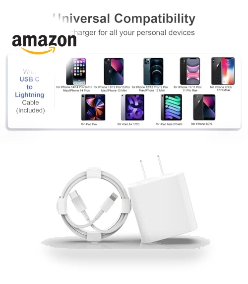 USB C Fast Charger with Lightning Cable — Lightning, ILOUYU