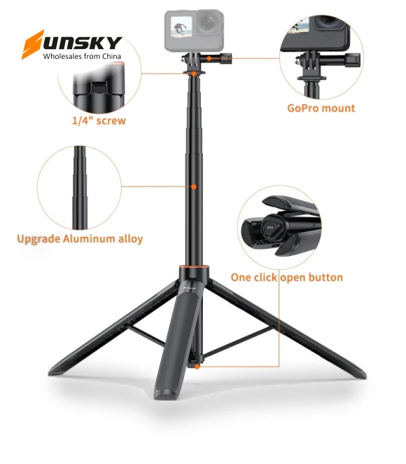 1.4m Action Camera Selfie Stick Tripod — Selfie Sticks, PULUZ