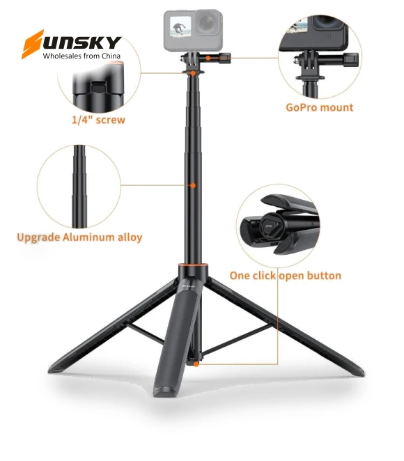 1.4m Action Camera Selfie Stick Tripod — Selfie Sticks, PULUZ