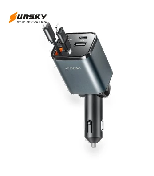 4 in 1 Retractable Cable Car Charger — Charging Solutions, JOYROOM