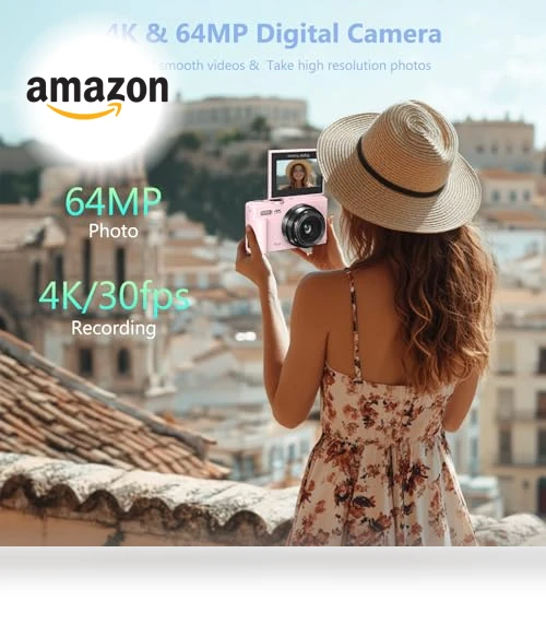 4K Digital Camera with Flip Screen — Camcorder, VJIANGER