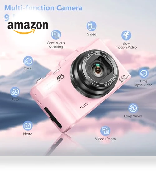 4K Digital Camera with Flip Screen — Camcorder, VJIANGER