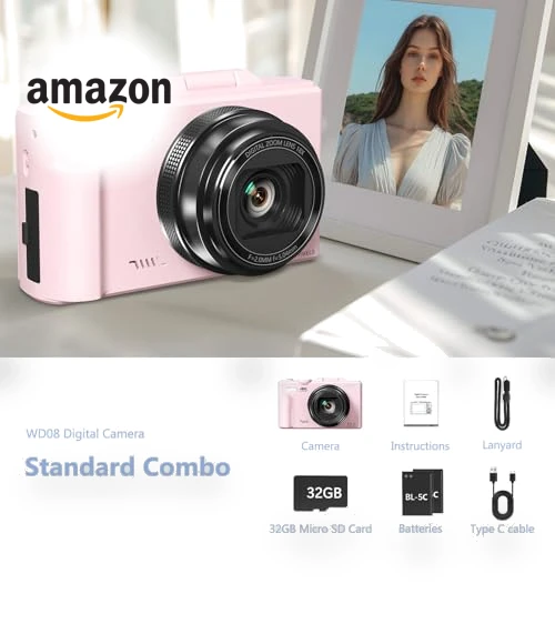 4K Digital Camera with Flip Screen — Camcorder, VJIANGER