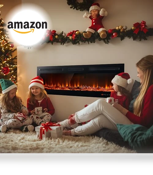 50" Recessed & Wall Mounted Electric Fireplace — Electric Heating Solutions, Breezestival