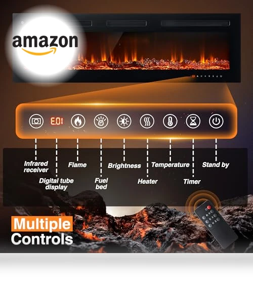 50" Recessed & Wall Mounted Electric Fireplace — Electric Heating Solutions, Breezestival