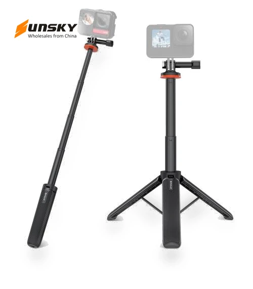 Action Camera Extension Tripod Selfie Stick Stand — Adventure & Sports Cameras, PULUZ