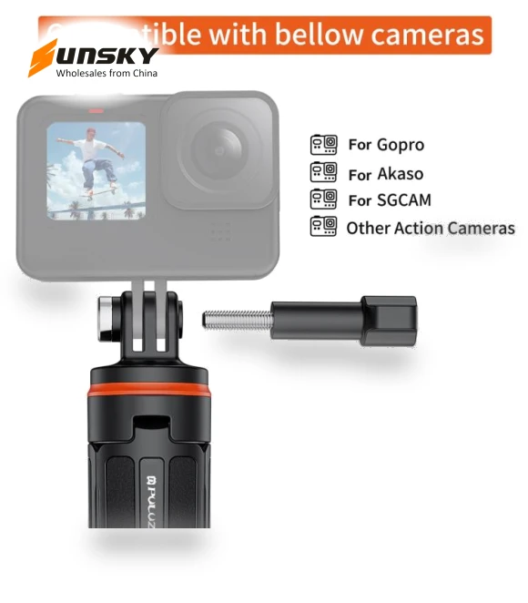 Action Camera Extension Tripod Selfie Stick Stand — Adventure & Sports Cameras, PULUZ