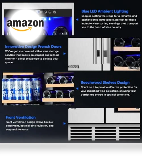 Dual Zone Wine & Beverage Refrigerator — Drink Coolers, ORYMUSE