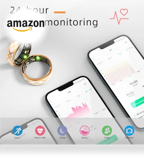 Enamel Flower Pattern Health Tracker Smart Ring — Smart Rings, UniJethro