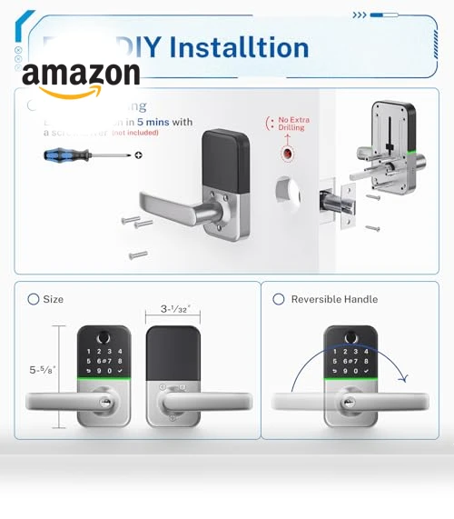 Keypad Smart Door Lock with Handle — Smart Home Security, KUCACCI