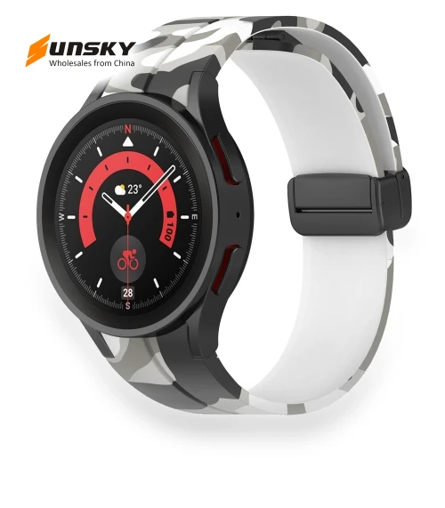 Magnetic Clasp Camouflage Silicone Watch Band — Watch Accessories, Samsung