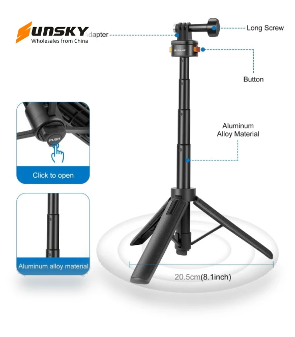 Mini Magnetic Quick Release Selfie Stick Tripod — Selfie Sticks, PULUZ
