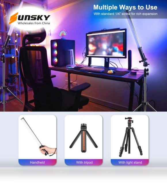 Photo Handheld Stick Light Full Color RGB Fill Light — Photography Lighting, PULUZ