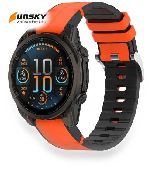 Quick Release Buckle Silicone Leather Watch Band — Watch Straps & Bands, Garmin
