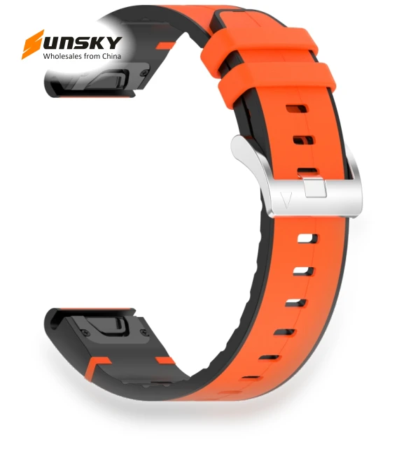 Quick Release Buckle Silicone Leather Watch Band — Watch Straps & Bands, Garmin