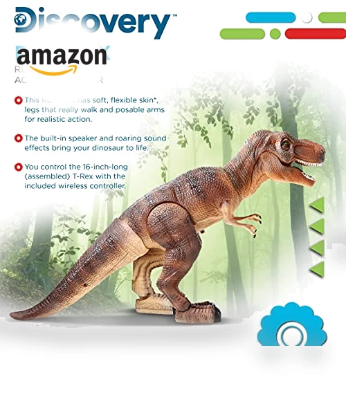 Remote Control RC T Rex Dinosaur Electronic Toy — Interactive Figures & Robots, Discovery Kids