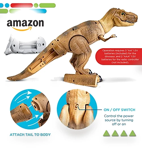 Remote Control RC T Rex Dinosaur Electronic Toy — Interactive Figures & Robots, Discovery Kids