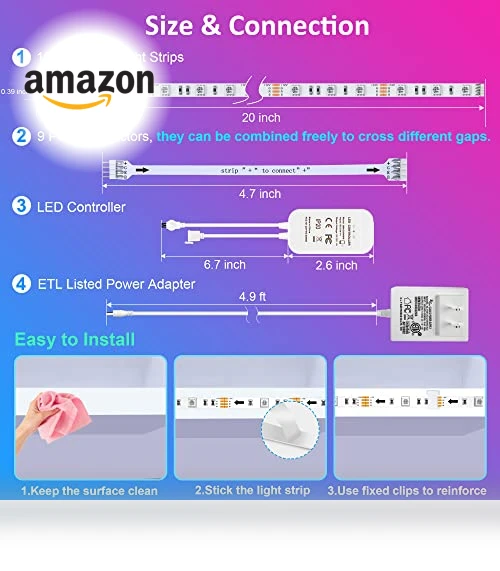 Smart RGB Under Cabinet Lights Kit — Under-Cabinet Mounts, maylit